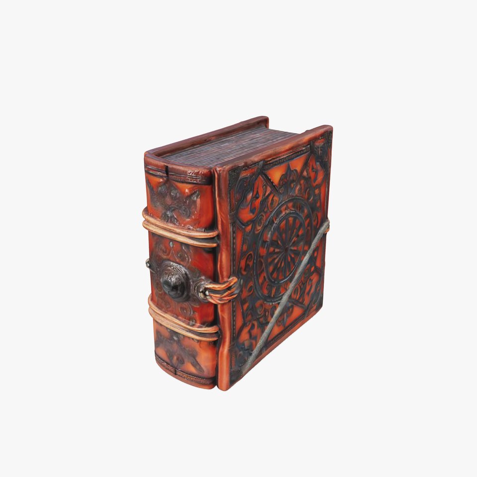 Ornate Medieval Book Model Pack with Detailed Carved Cover